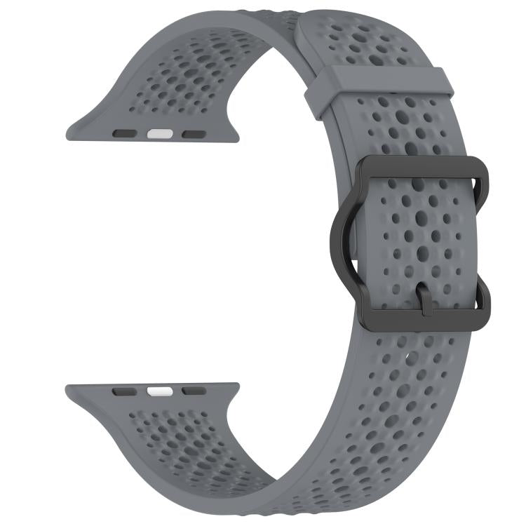 For Apple Watch 46mm / 49mm / 45mm / 44mm Breathable Holes Silicone Watch Band
