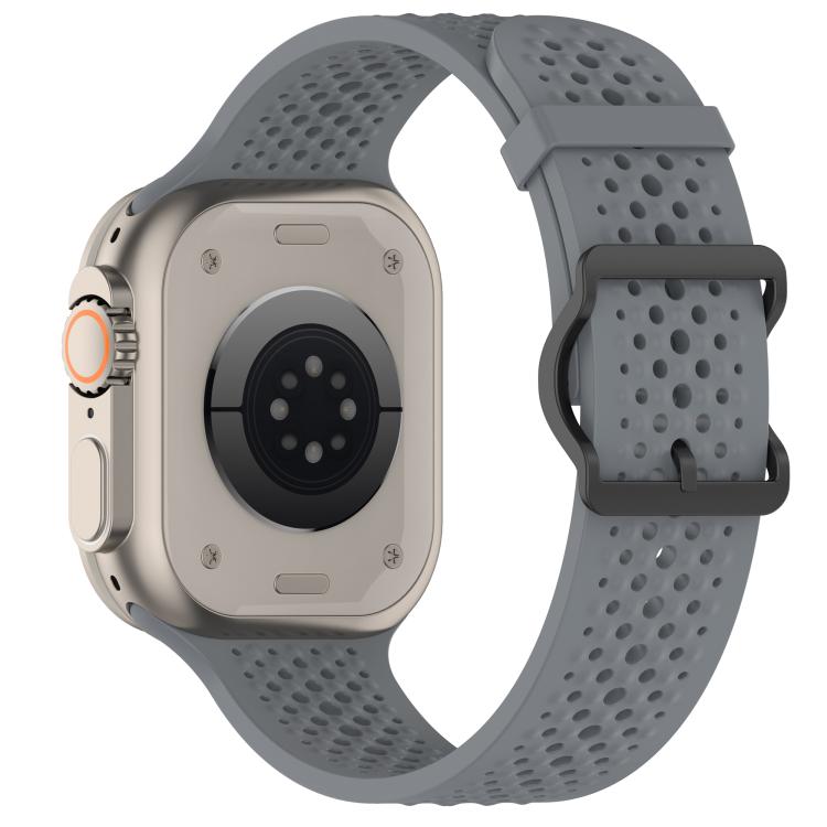 For Apple Watch 46mm / 49mm / 45mm / 44mm Breathable Holes Silicone Watch Band