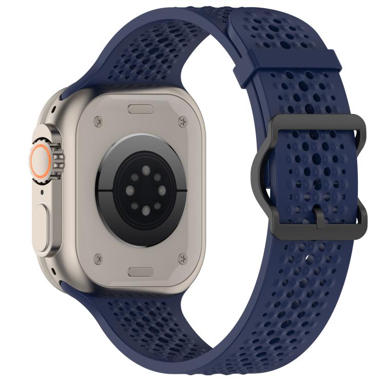 For Apple Watch 46mm / 49mm / 45mm / 44mm Breathable Holes Silicone Watch Band