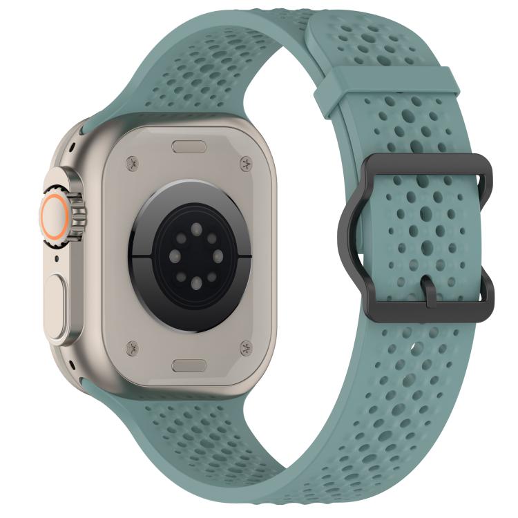 For Apple Watch 46mm / 49mm / 45mm / 44mm Breathable Holes Silicone Watch Band