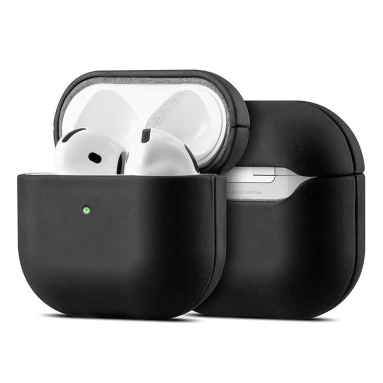 For AirPods 4 Crazy Horse Genuine Leather Earbuds Protective Case