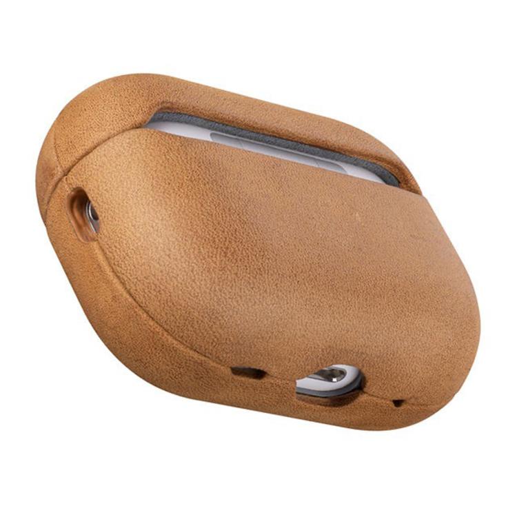 For AirPods Pro 2 Crazy Horse Genuine Leather Earbuds Protective Case