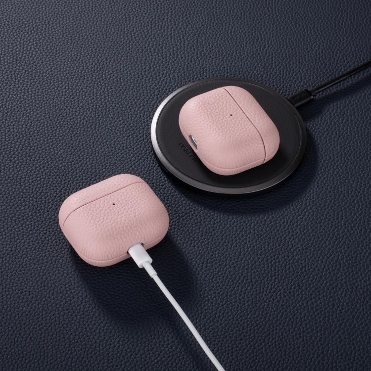 For AirPods Pro Litchi Grain Genuine Leather Earbuds Protective Case