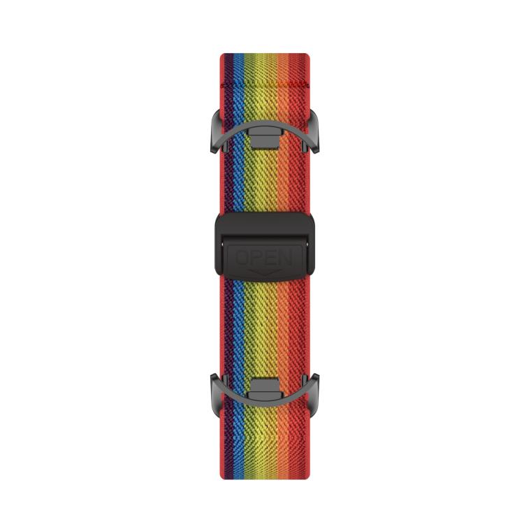 For Xiaomi Smart Band 10 / 9 / 8 Metal Head Magnetic Plastic Buckle Elastic Nylon Watch Band