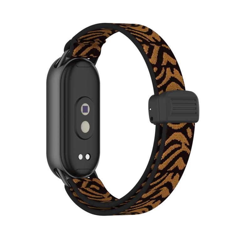 For Xiaomi Smart Band 10 / 9 / 8 Metal Head Magnetic Plastic Buckle Elastic Nylon Watch Band