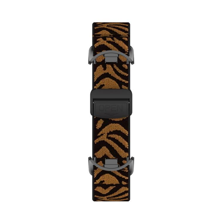 For Xiaomi Smart Band 10 / 9 / 8 Metal Head Magnetic Plastic Buckle Elastic Nylon Watch Band