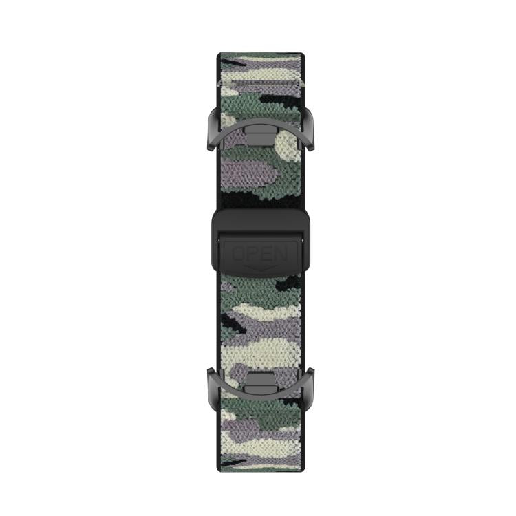 For Xiaomi Smart Band 10 / 9 / 8 Metal Head Magnetic Plastic Buckle Elastic Nylon Watch Band