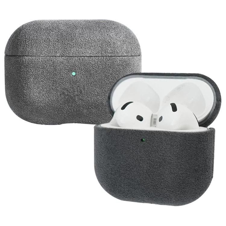 For AirPods 4 Nubuck Genuine Leather Earbuds Protective Case