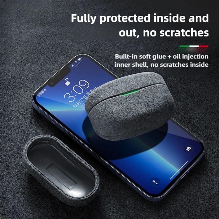For Sony WF-1000 XM5 Suede Flip Leather Bluetooth Headset Protective Case