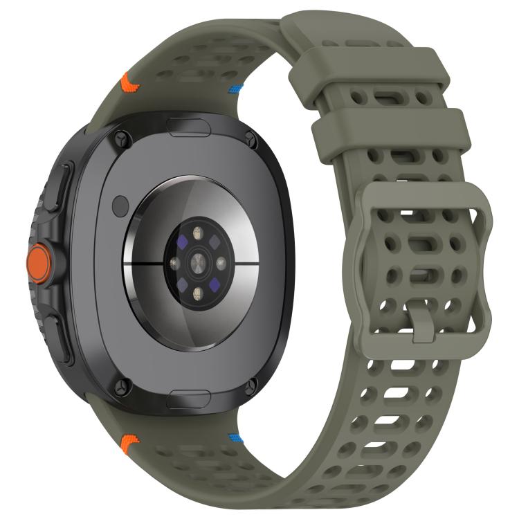 For Samsung Galaxy Watch8 / Watch8 Classic Eight-shaped Buckle Breathable Stitched Silicone Watch Band