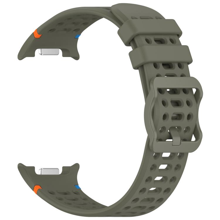For Samsung Galaxy Watch8 / Watch8 Classic Eight-shaped Buckle Breathable Stitched Silicone Watch Band