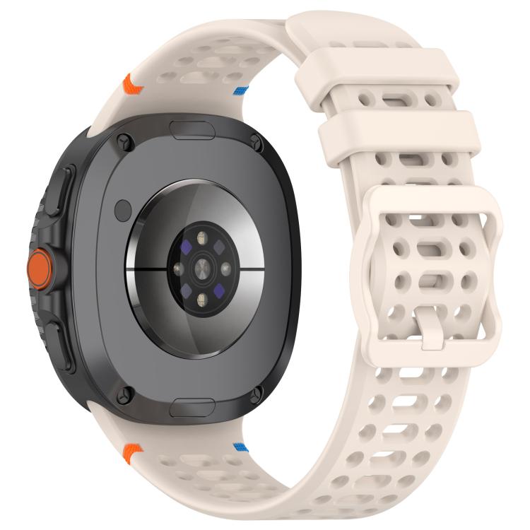 For Samsung Galaxy Watch8 / Watch8 Classic Eight-shaped Buckle Breathable Stitched Silicone Watch Band