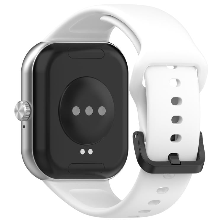 For Redmi Watch Move Black Steel Buckle Solid Color Soft Silicone Watch Band