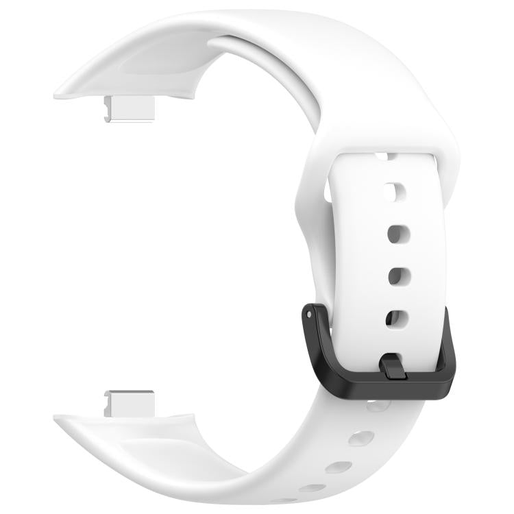 For Redmi Watch Move Black Steel Buckle Solid Color Soft Silicone Watch Band