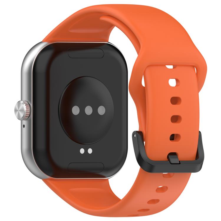 For Redmi Watch Move Black Steel Buckle Solid Color Soft Silicone Watch Band