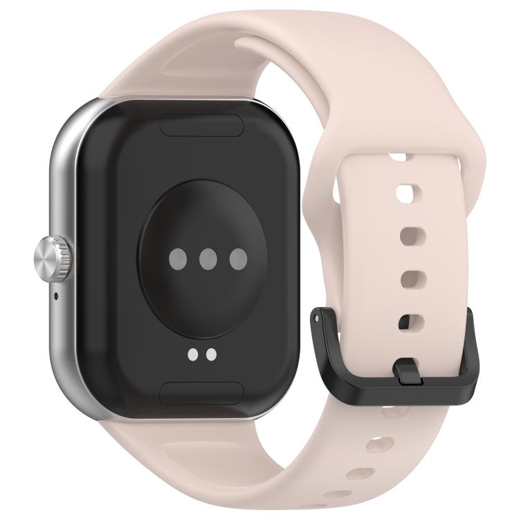 For Redmi Watch Move Black Steel Buckle Solid Color Soft Silicone Watch Band