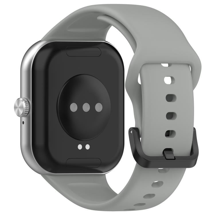 For Redmi Watch Move Black Steel Buckle Solid Color Soft Silicone Watch Band