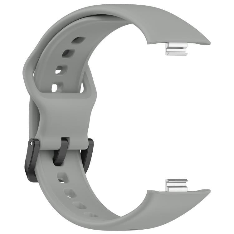 For Redmi Watch Move Black Steel Buckle Solid Color Soft Silicone Watch Band