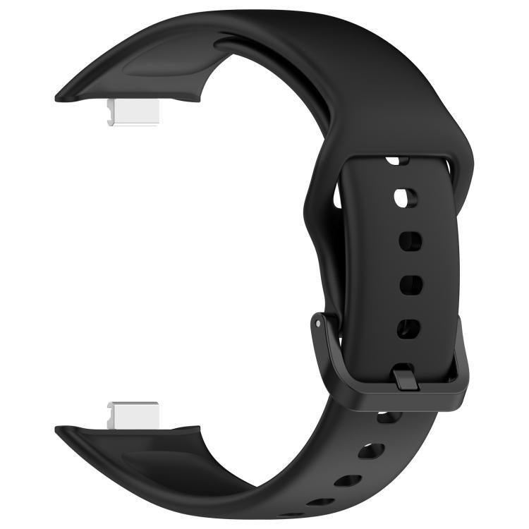 For Redmi Watch Move Black Steel Buckle Solid Color Soft Silicone Watch Band