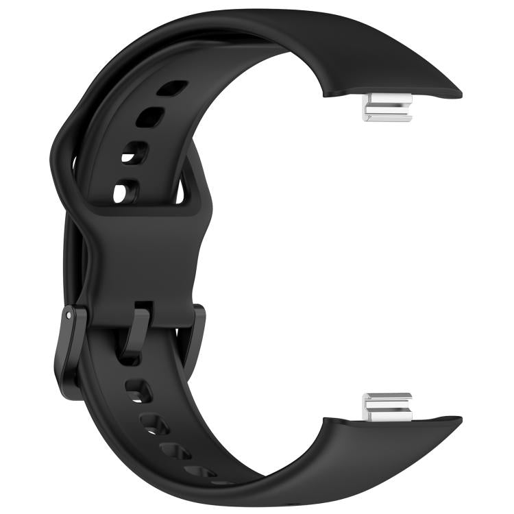 For Redmi Watch Move Black Steel Buckle Solid Color Soft Silicone Watch Band