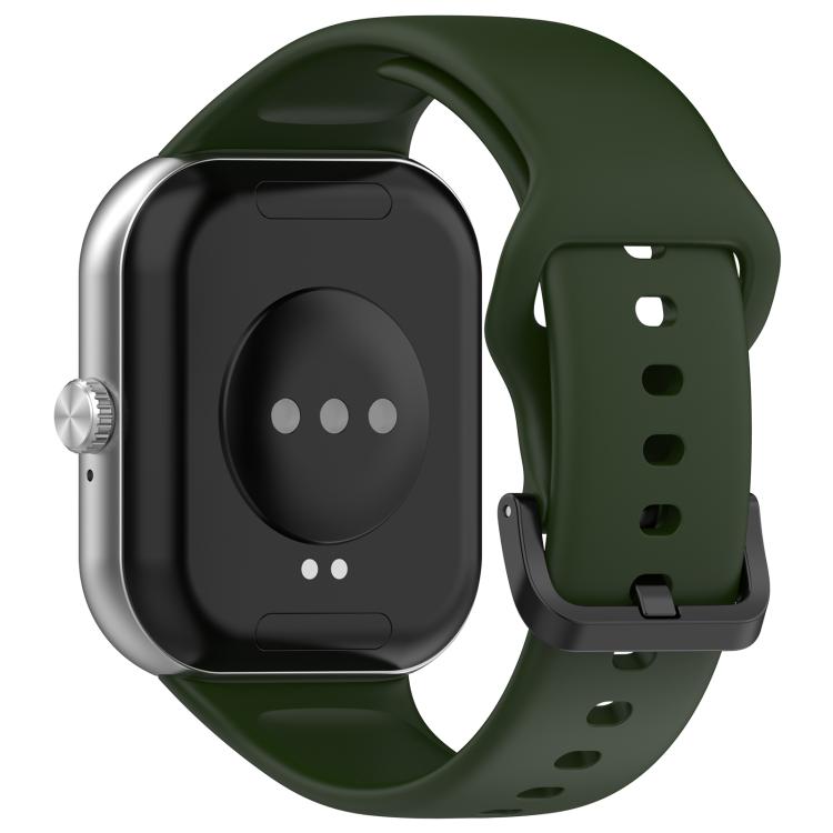 For Redmi Watch Move Black Steel Buckle Solid Color Soft Silicone Watch Band