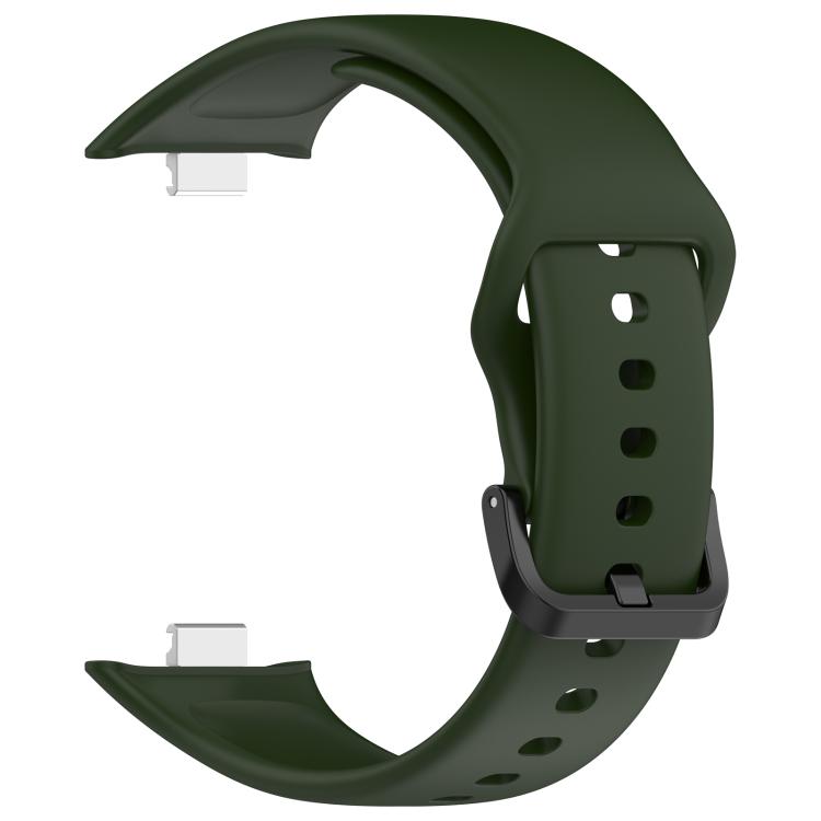 For Redmi Watch Move Black Steel Buckle Solid Color Soft Silicone Watch Band
