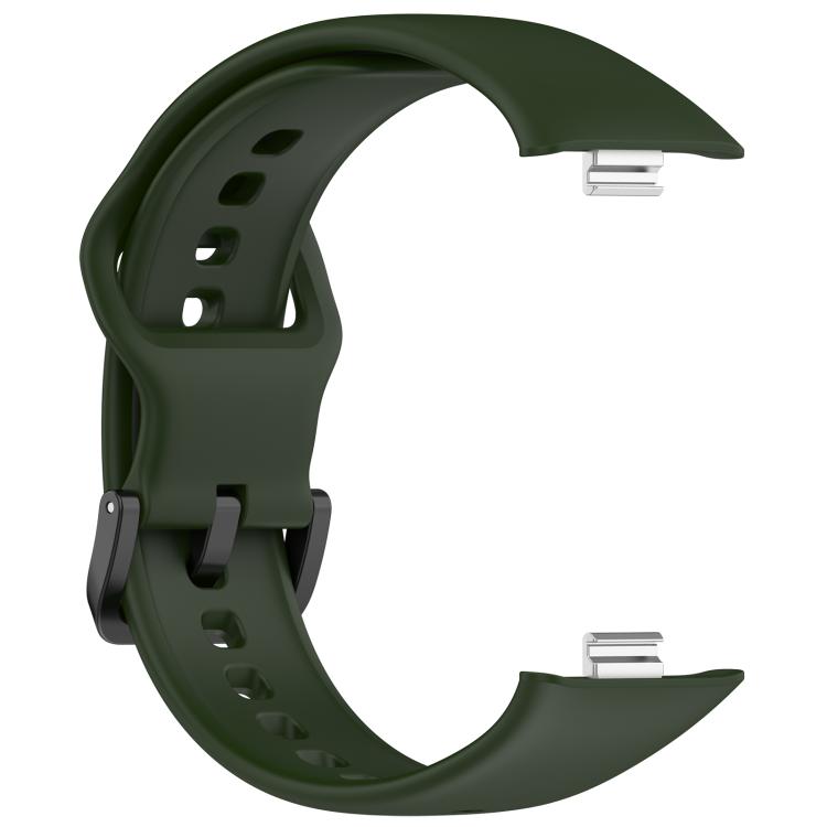 For Redmi Watch Move Black Steel Buckle Solid Color Soft Silicone Watch Band