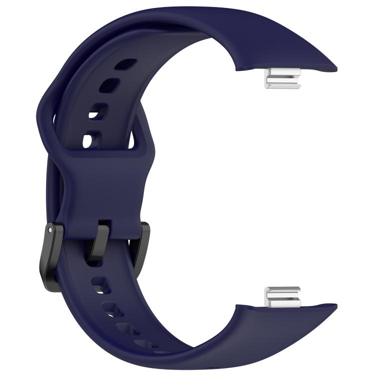 For Redmi Watch Move Black Steel Buckle Solid Color Soft Silicone Watch Band