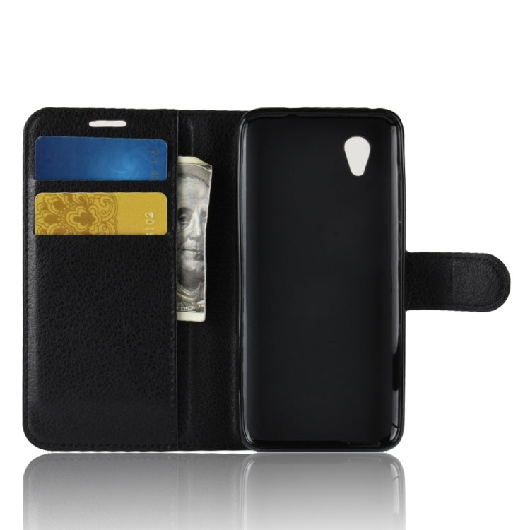 Litchi Texture Horizontal Flip Leather Case for Vodafone Smart E9 / VFD 520 , with Wallet & Holder & Card Slots