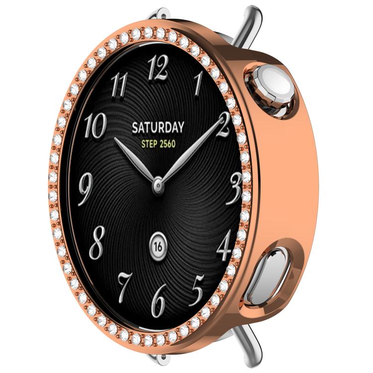 For Xiaomi Watch S4 41mm Single Row Diamond Half Coverage Hollow TPU Watch Cover