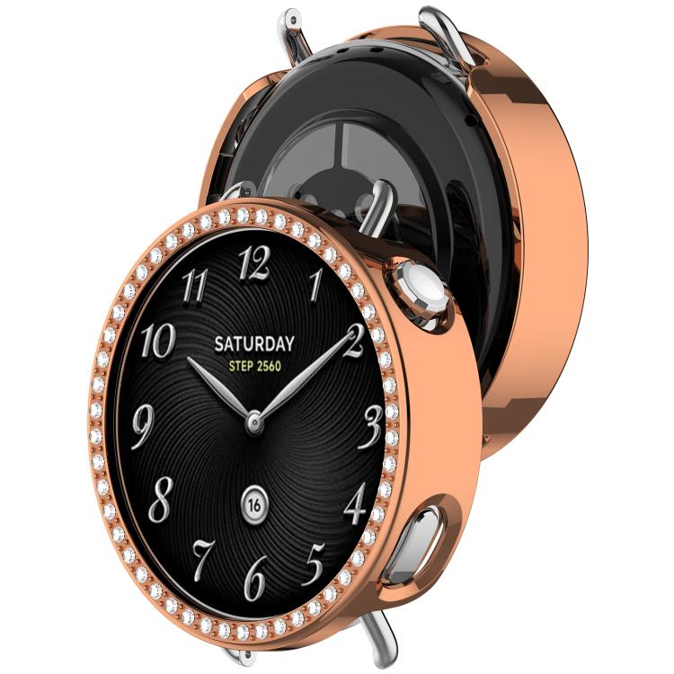 For Xiaomi Watch S4 41mm Single Row Diamond Half Coverage Hollow TPU Watch Cover