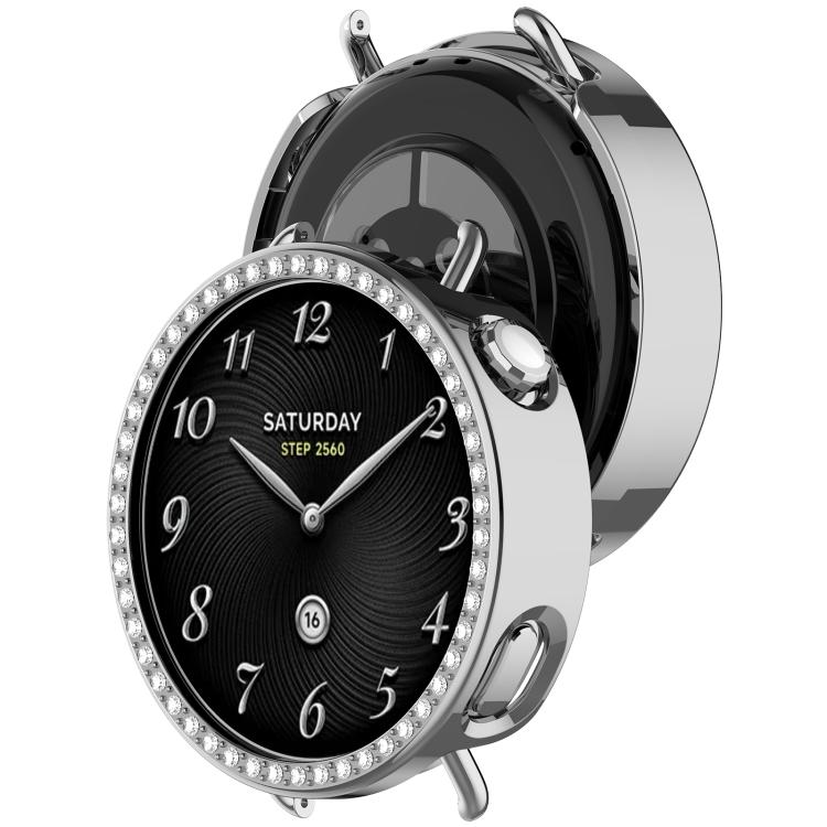 For Xiaomi Watch S4 41mm Single Row Diamond Half Coverage Hollow TPU Watch Cover