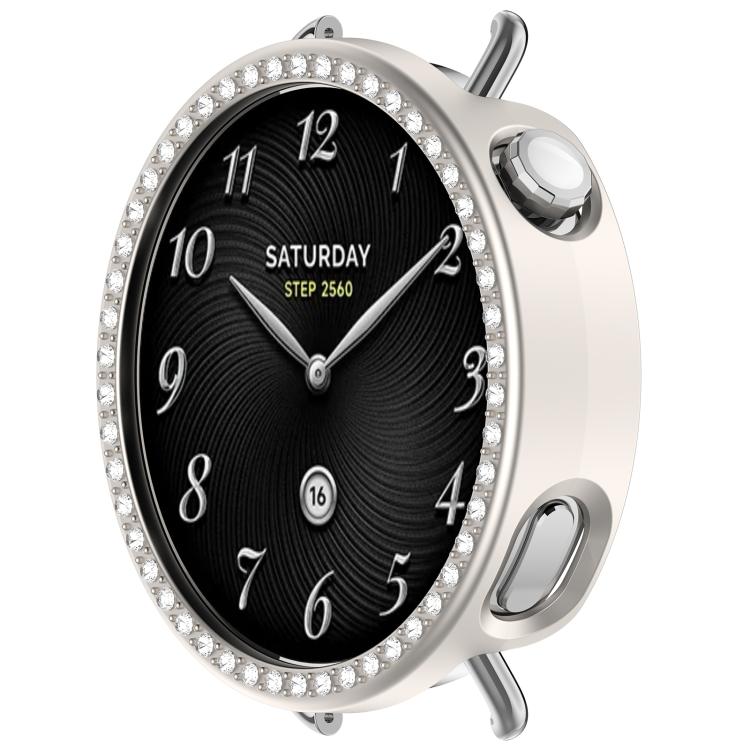 For Xiaomi Watch S4 41mm Single Row Diamond Half Coverage Hollow TPU Watch Cover