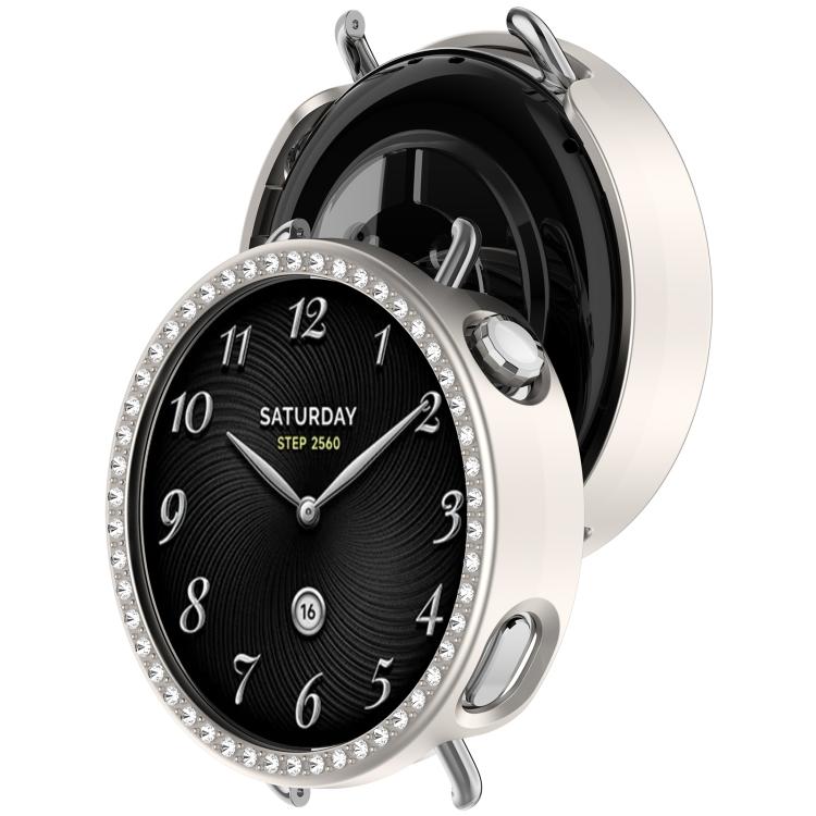 For Xiaomi Watch S4 41mm Single Row Diamond Half Coverage Hollow TPU Watch Cover