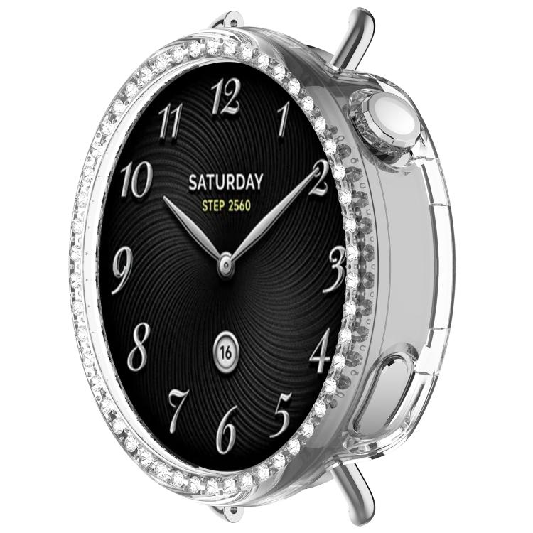 For Xiaomi Watch S4 41mm Single Row Diamond Half Coverage Hollow TPU Watch Cover