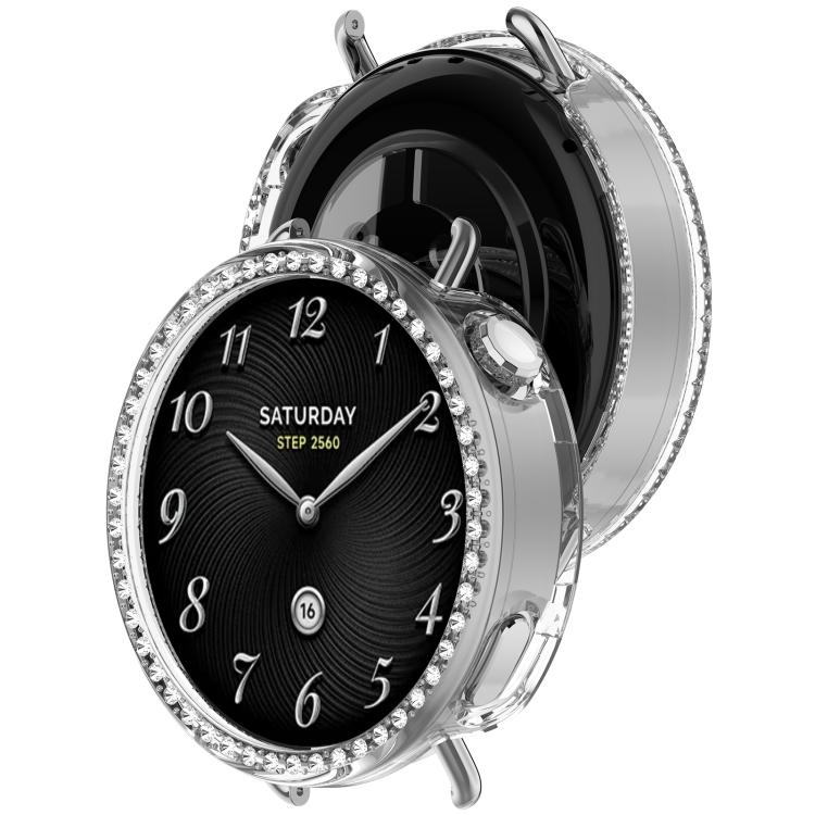 For Xiaomi Watch S4 41mm Single Row Diamond Half Coverage Hollow TPU Watch Cover