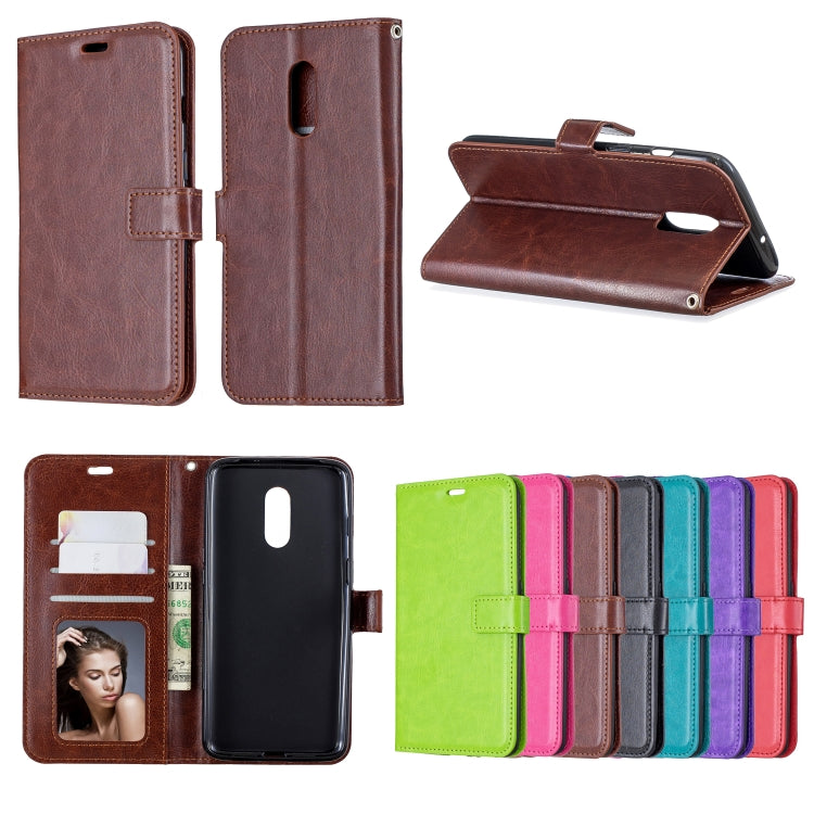 Crazy Horse Texture Horizontal Flip Leather Case for OnePlus 7, with Holder & Card Slots & Wallet & Photo Frame