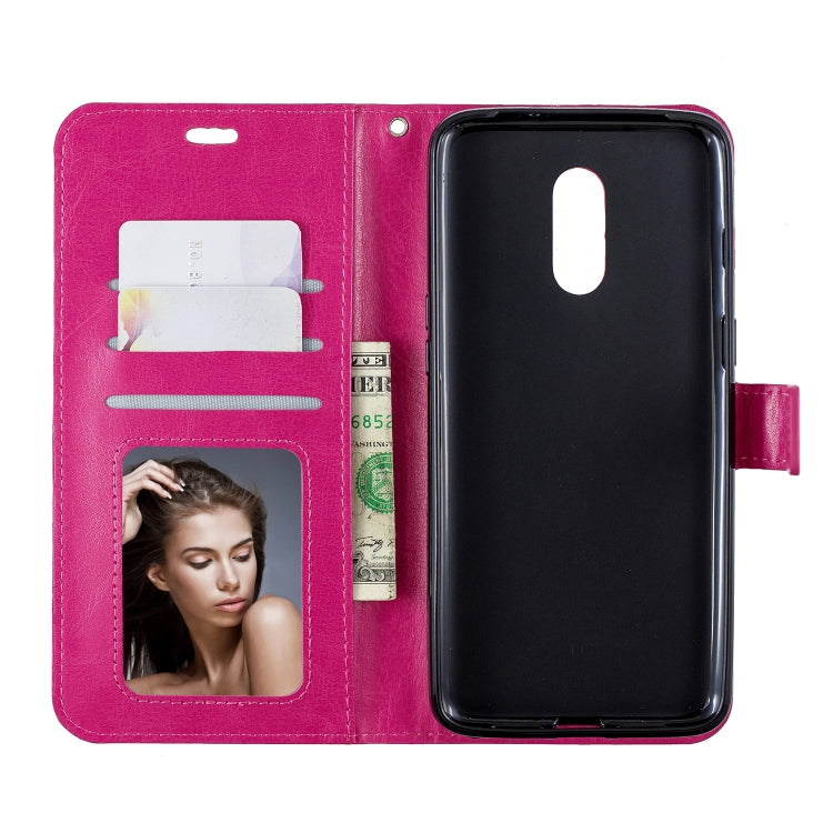 Crazy Horse Texture Horizontal Flip Leather Case for OnePlus 7, with Holder & Card Slots & Wallet & Photo Frame