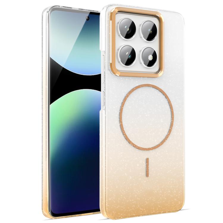 For Xiaomi 14T Pro Gold Diamond Glitter Gradient MagSafe Shockproof Phone Case