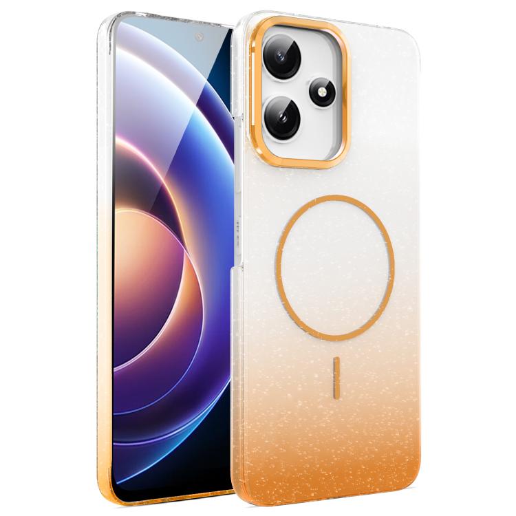 For Xiaomi Poco X7 Pro Gold Diamond Glitter Gradient MagSafe Shockproof Phone Case