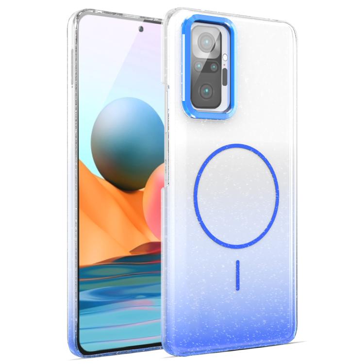 For Xiaomi Redmi Note 10 Pro Gold Diamond Glitter Gradient MagSafe Shockproof Phone Case