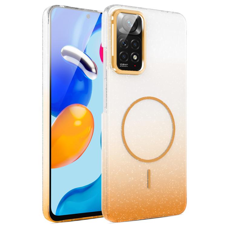 For Xiaomi Redmi Note 11 / 11S Gold Diamond Glitter Gradient MagSafe Shockproof Phone Case