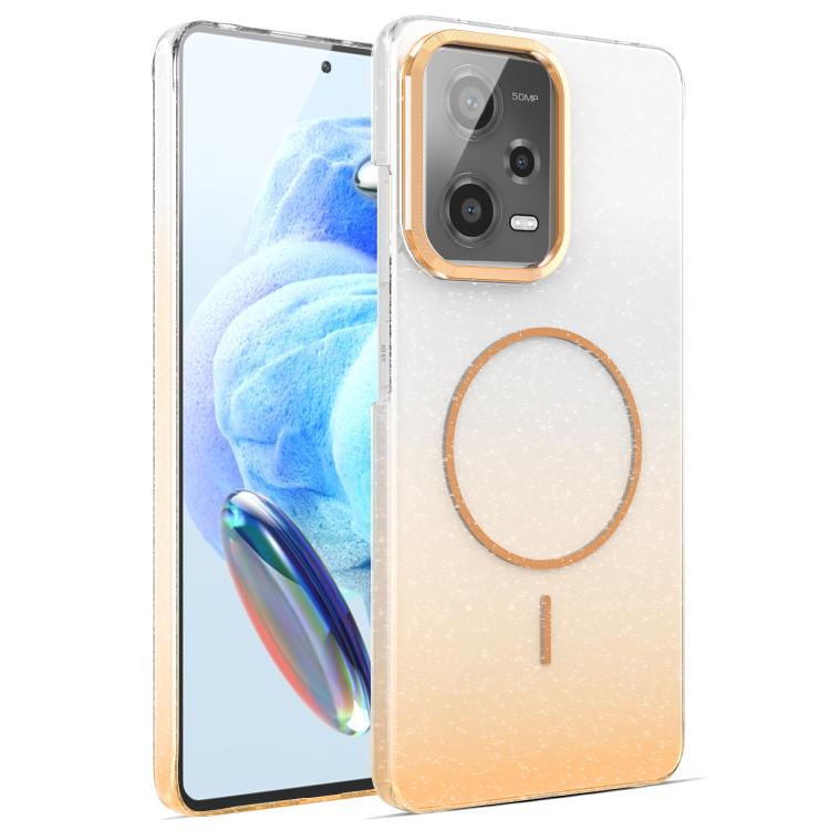 For Xiaomi Redmi Note 12 Pro 5G Gold Diamond Glitter Gradient MagSafe Shockproof Phone Case