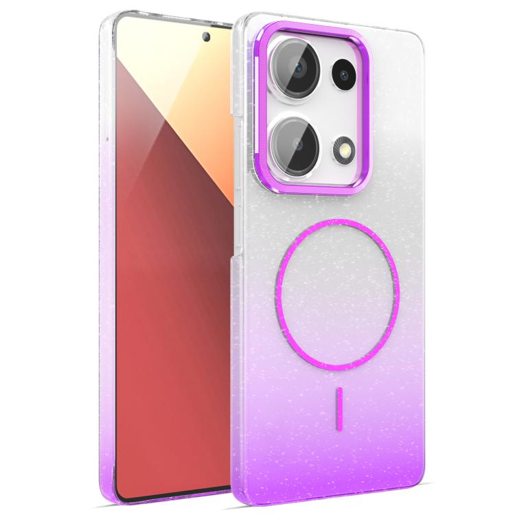 For Xiaomi Redmi Note 13 Pro 4G Gold Diamond Glitter Gradient MagSafe Shockproof Phone Case