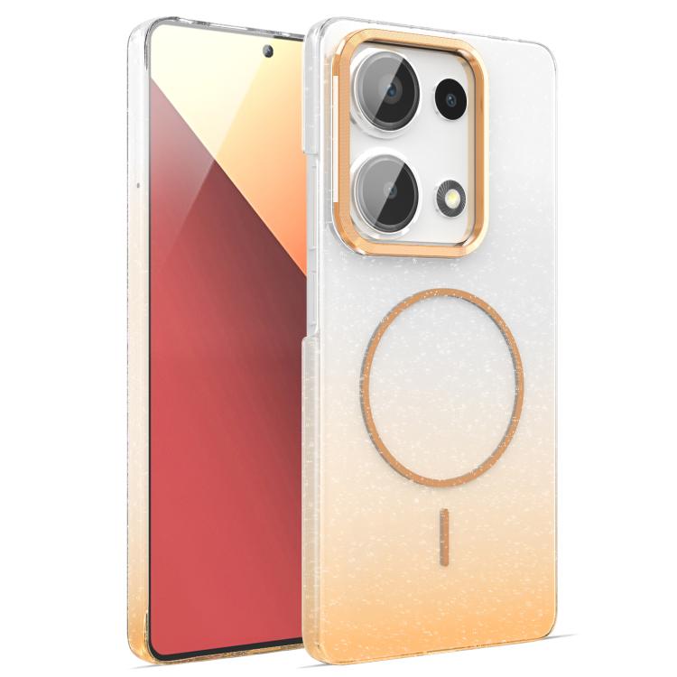 For Xiaomi Redmi Note 13 Pro 4G Gold Diamond Glitter Gradient MagSafe Shockproof Phone Case