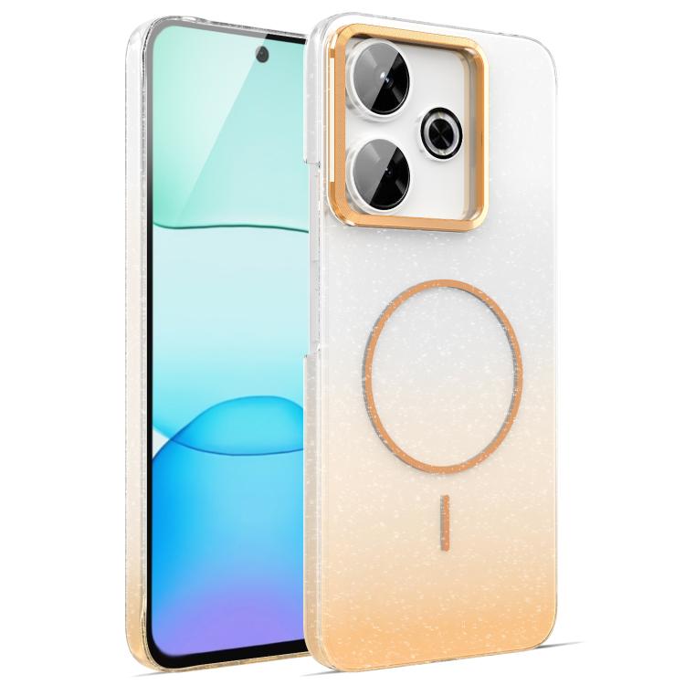 For Xiaomi Redmi 13 4G Gold Diamond Glitter Gradient MagSafe Shockproof Phone Case