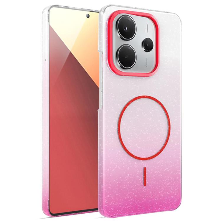 For Redmi Note 14 4G Global 163.25mm Gold Diamond Glitter Gradient MagSafe Shockproof Phone Case