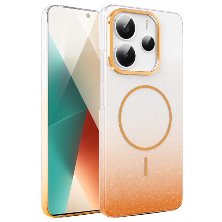 For Xiaomi Redmi Note 14 5G Gold Diamond Glitter Gradient MagSafe Shockproof Phone Case