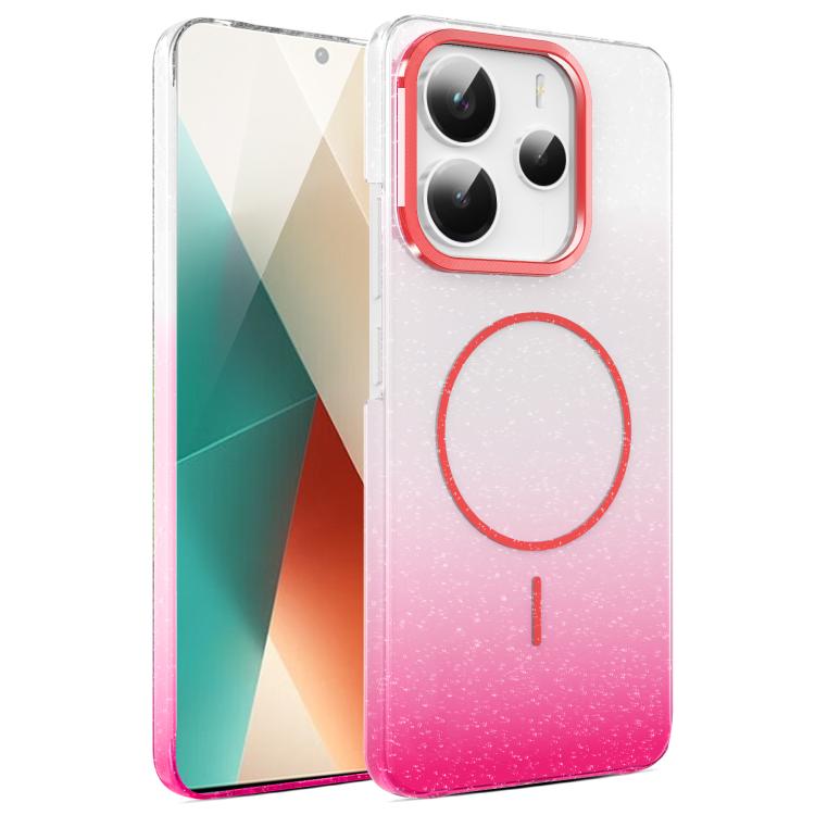 For Xiaomi Redmi Note 14 5G Gold Diamond Glitter Gradient MagSafe Shockproof Phone Case