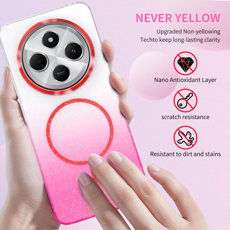 For Xiaomi 14T Gold Diamond Glitter Gradient MagSafe Shockproof Phone Case